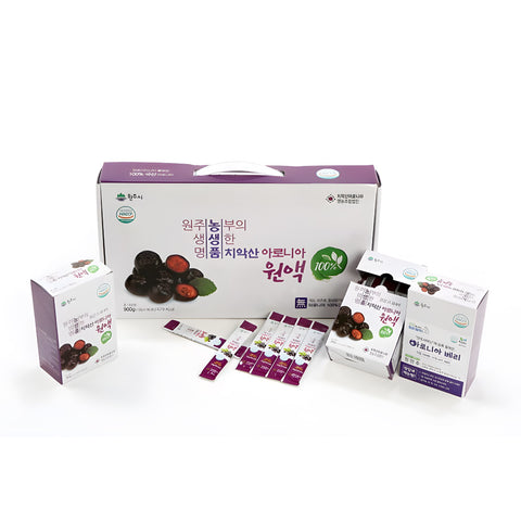 CHIAKSAN Aronia Berry Stick Juice (90ea/3boxes) / 치악산 아로니아원액 스틱파우치 300g(10g*30포*3개)