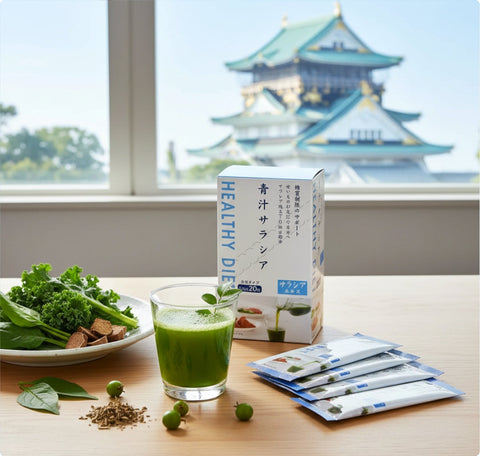 Salacia Aojiru : Learn how taking 70mg of Salacia powder can help keep your blood sugar steady.