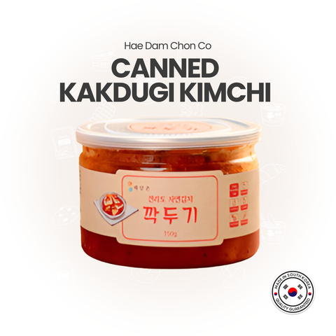 Haedamchon Premium Kkakdugi Kimchi (radish) / Kimchi Canned type (350 gr) /  해담촌 전라도 국산 깍두기 350g