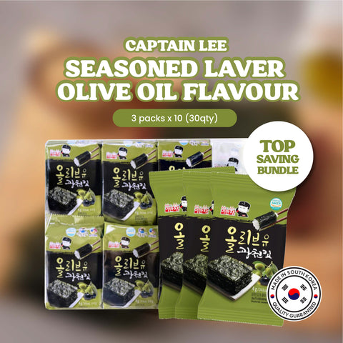 CAPTAIN LEE SEASONED LAVER (OLIVE OIL) [1 bundle = 3pack x 10 (30qty)]