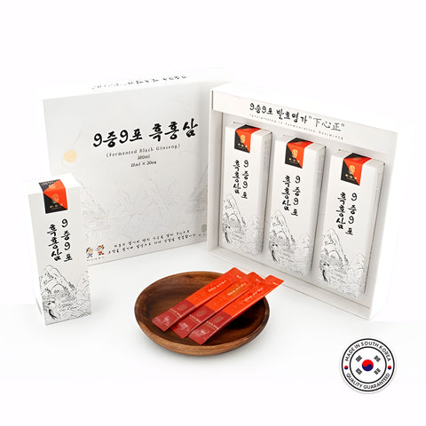 HASIMJUNG Steamed & Dried Black Red Ginseng 30 Sticks / 하심정 구증구포 흑홍삼 30스틱