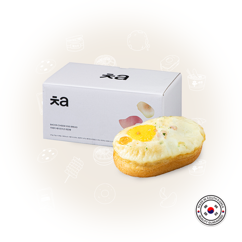 Cafe Cha Bacon Cheese Egg Bread (375g) (1 box = 75gr x 5pcs) / 베이컨 치즈 계란빵 5개입 (냉동)