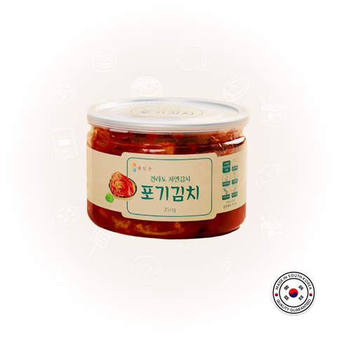 Haedamchon Premium Kimchi (Original) Kimchi Canned types (350gr) / 해담촌 전라도 국산 포기김치 350g