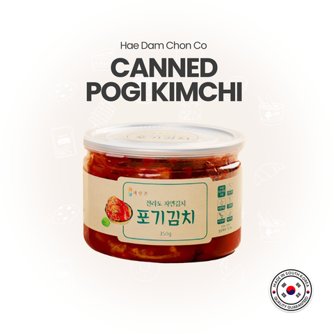 Haedamchon Premium Kimchi (Original) Kimchi Canned types (350gr) / 해담촌 전라도 국산 포기김치 350g