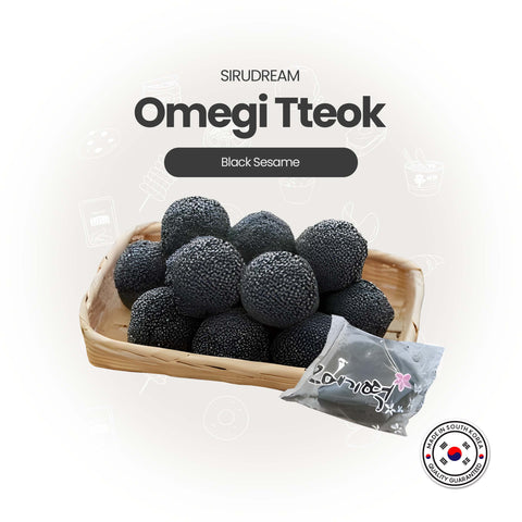 Jeju Omegi dduk Black sesame rice cake 제주 흑임자오메기떡 (10pcs / Pack) from Jeju by air