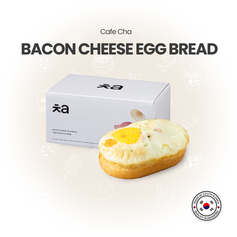 Cafe Cha Bacon Cheese Egg Bread (375g) (1 box = 75gr x 5pcs) / 베이컨 치즈 계란빵 5개입 (냉동)