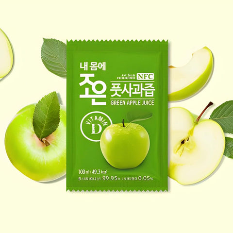 Naturally Packed Jo Eun Green Apple Juice (1 box = 100ml x 30pcs) / 풋사과즙 (100ml*30)