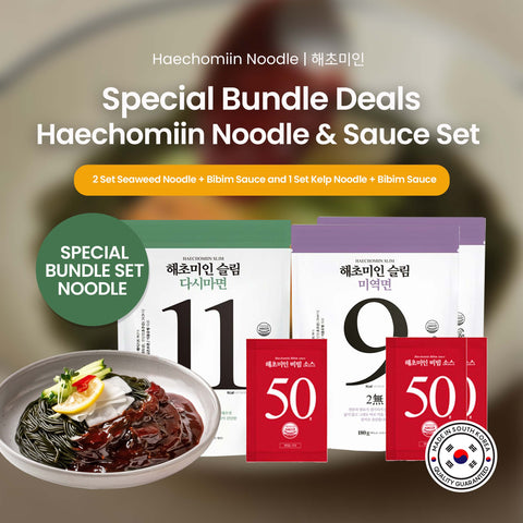 [3 SETS] 해초미인 (Haecho Miin) Healthy Korean Seaweed & Kelp Noodles – Bibim Sauce Bundle