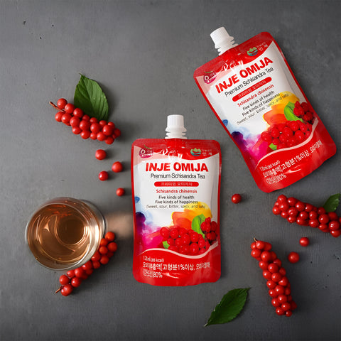 Korean Omija Extract Drink INJE Natural 120ml x 10pcs – Low Sugar 8–12%, Healthy Five Flavor Berry Juice