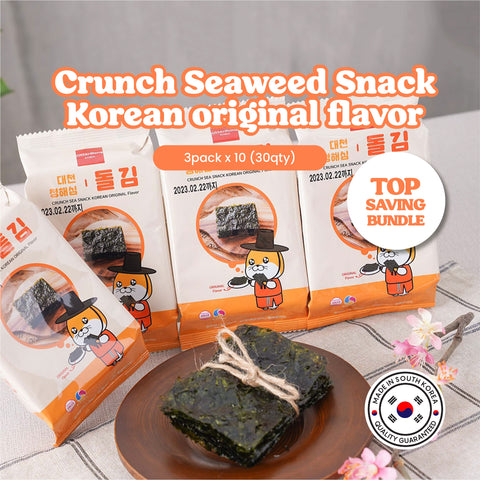 Crunch sea snack Korean original flavor 5g [1 bundle =  3pack x 10 (30qty)]