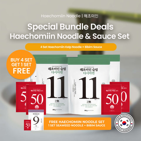 [BUY 4 GET 1 FREE] 해초미인 (Haecho Miin) Korean Kelp & Seaweed Noodles with Bibim Sauce 맛있고 가벼운 선택