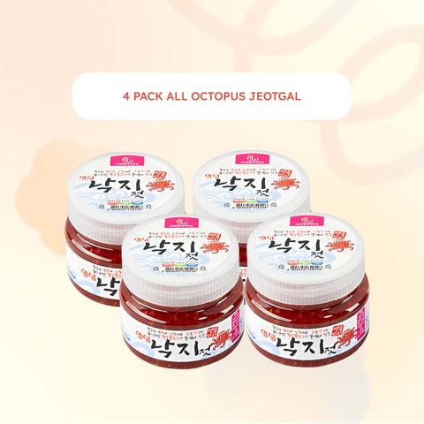 [Special Bundle 4 packs] Squid Jeotgal, Special Egg Jeotgal, Octopus Jeotgal, Cocklefish Jeotgal