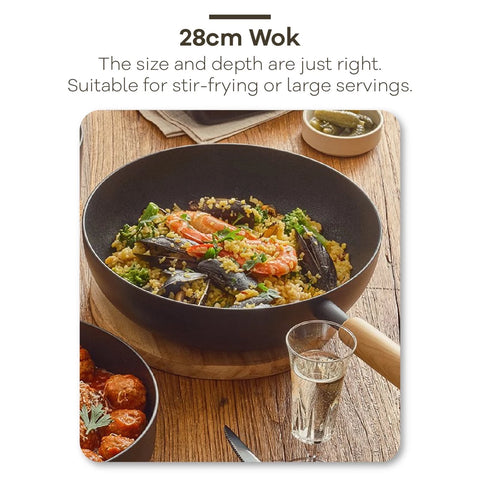 Modori 28cm Wok non-sticky Goodle Collection