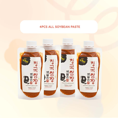 [Special Bundle 4pcs] Cheongguk Ssamjang Dipping Sauce / Seasoned Barley Soybean Paste and Seasoned Soybean Paste