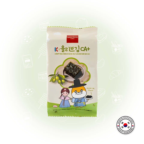 Crispy sea snack Olive oil flavor for Kid CA+ 4g [1 bundle =  3pack x 10 (30qty)]