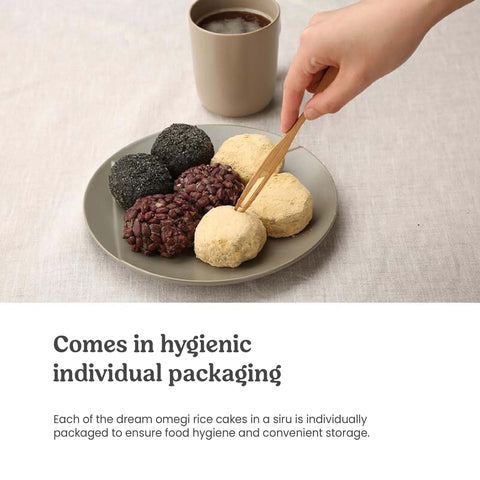 [Special Bundle 6 pack = 60pcs] Jeju Omegi Dduk / Red Bean Rice Cake, Soybean Rice Cake, Black Sesame Rice Cake