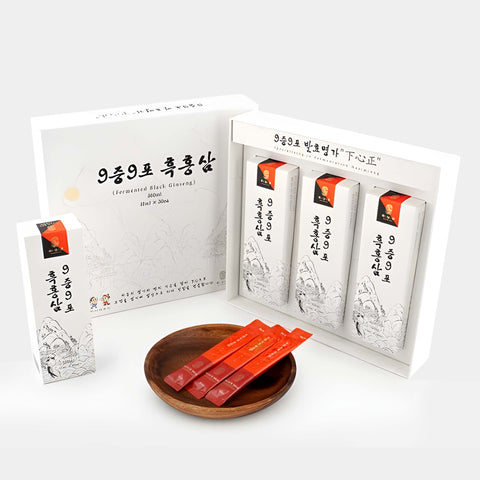 HASIMJUNG Steamed & Dried Black Red Ginseng 30 Sticks / 하심정 구증구포 흑홍삼 30스틱