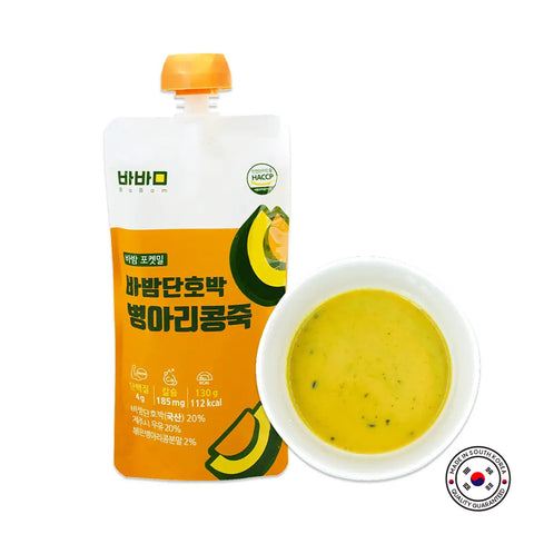 Babam Pumpkin pocket meal-Chickpea / 바밤 포켓밀 간편한 아침 단호박 병아리콩 죽 130g