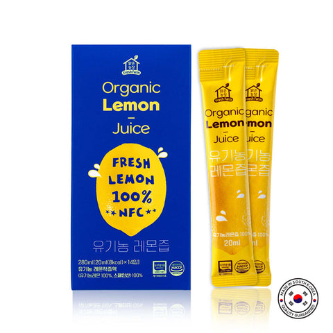 100% Organic Lemon Juice Sticks – Pure, Natural Lemon Juice for Daily Wellness, 14 Packets / 유기농레몬주스