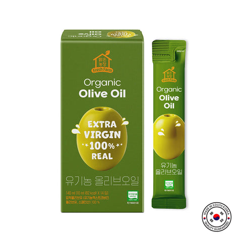 Premium Extra Virgin Olive Oil Sticks – 100% Pure Olive Oil, 1 Box (14 Packets) / 유기농올리브오일