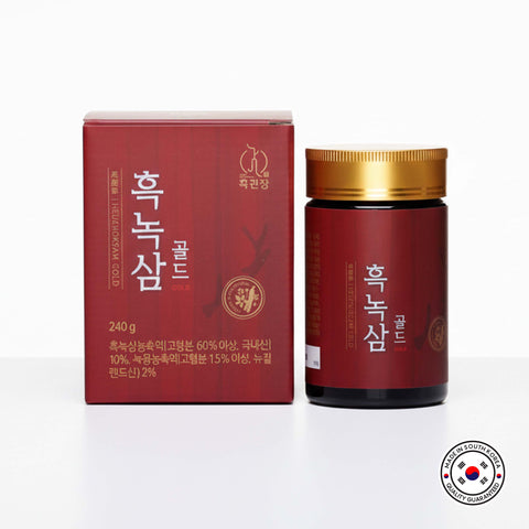 Heukgwanjang Black Antler Ginseng Gold – Premium Korean Black Ginseng & Antler Extract Formula / 흑녹삼 골드 흑삼과 녹용, 한약재의 조합으로 건강 업그레이드!