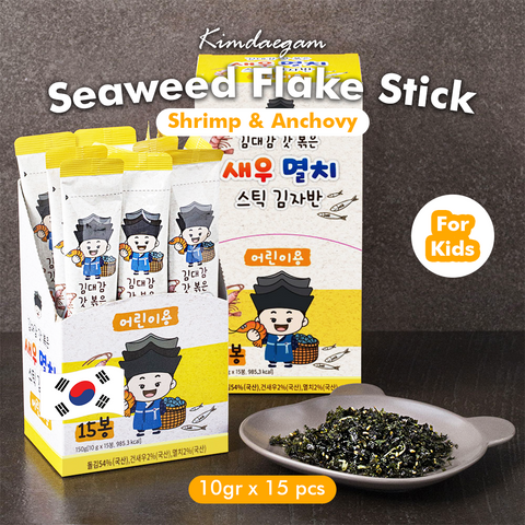 KIMDAEGAM SEAWEED FLAKE STICK Shrimp & Anchovy (Kids) (10g X 15pcs/PKG