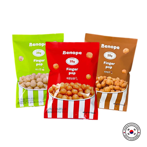Benope Fingerpop Protein Snack 3 Flavor Mix – High Protein Snack, Healthy & Tasty On-the-Go
