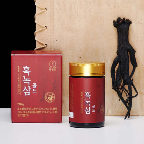 Heukgwanjang Black Antler Ginseng Gold – Premium Korean Black Ginseng & Antler Extract Formula / 흑녹삼 골드 흑삼과 녹용, 한약재의 조합으로 건강 업그레이드!