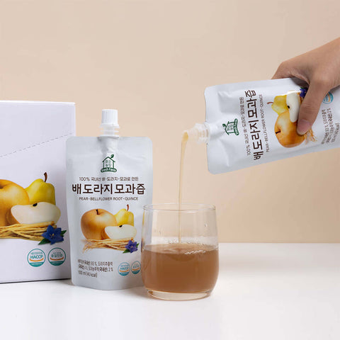 Clear Farm Pear Bellflower Root Juice 100ml x 10 Packs – Korean Herbal Fruit Drink