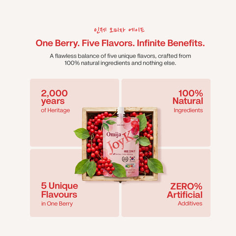 [JOYK] Premium Korean Omija Juice (10 Packs) 1 Box | 100% Organic Schisandra Berry Drink