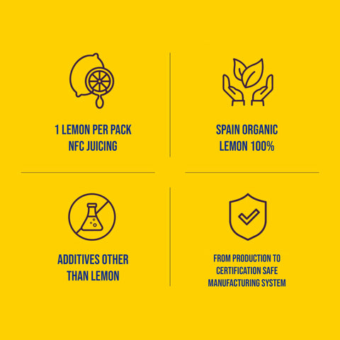 100% Organic Lemon Juice Sticks – Pure, Natural Lemon Juice for Daily Wellness, 14 Packets / 유기농레몬주스