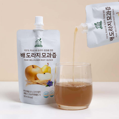 Clear Farm Pear Bellflower Root Juice 100ml x 10 Packs – Korean Herbal Fruit Drink