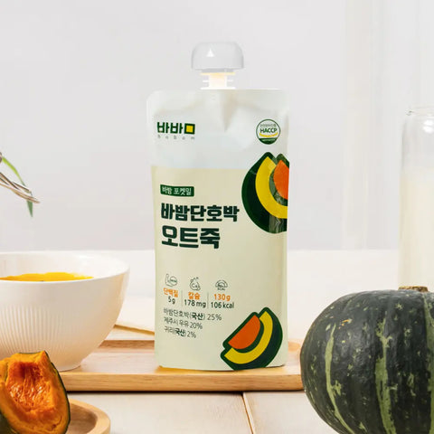 Babam Pumpkin pocket meal-Oat / 바밤 포켓밀 간편한 아침 단호박 오트밀 죽 130g