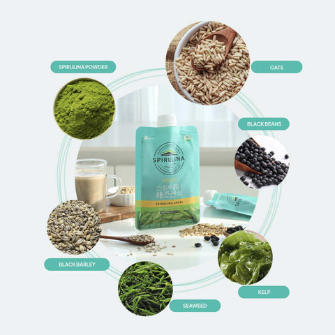 Premium Spirulina Gruel – Natural Spirulina Seaweed Food, 40g x 5pcs / 스피루리나 해조선식