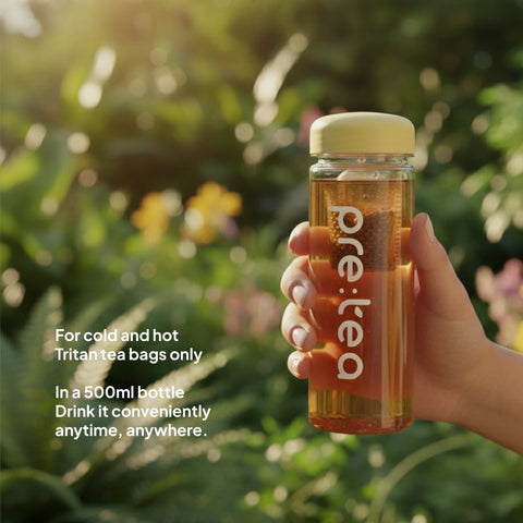 PRETEA Tea Bottle 500ml – Portable Reusable Bottle for Loose Leaf & Tea Bags / 프리티 냉온 트라이탄 텀블러 500ml