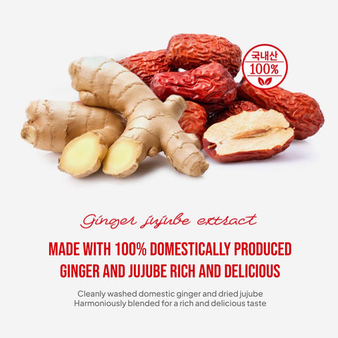 Ginger Jujube Tea – Warming Herbal Tea for Daily Wellness (80ml x 10 Packs) / 생강대추