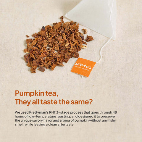 PRETEA Pumpkin Old Pumpkin Tea – 100% Korean Pumpkin Herbal Tea, 20 Tea Bags (1.5g Each) / 프리티 호박수 호박차