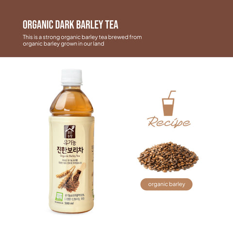 Korean Organic Barley Tea Drink 500ml x 20 Packs – Roasted Boricha Healthy Beverage