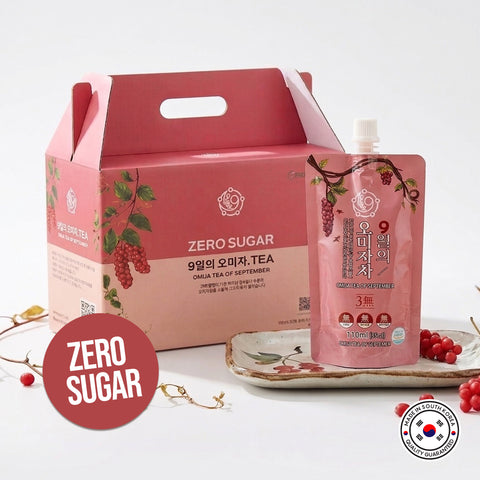 Mungyeong September Omija Juice No Sugar with Allulose 110ml x 20 – Korean Five Flavor Berry Drink, Healthy Low-Calorie Beverage