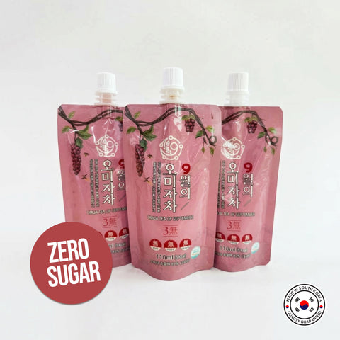 Mungyeong September Omija Juice No Sugar with Allulose 110ml x 20 – Korean Five Flavor Berry Drink, Healthy Low-Calorie Beverage