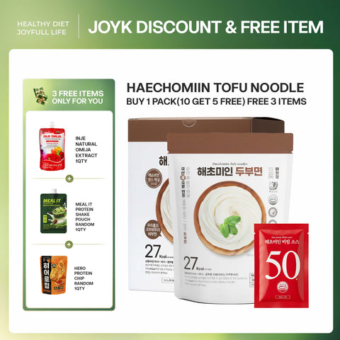 [BUY 1 BOX GET FREE 5] Tofu Noodle Set with Bibim Sauce – High-Protein, Low-Calorie, Spicy Korean Noodles  1박스 건강한 두부면과 비빔 소스  – 저칼로리, 고단백, 건강 식품