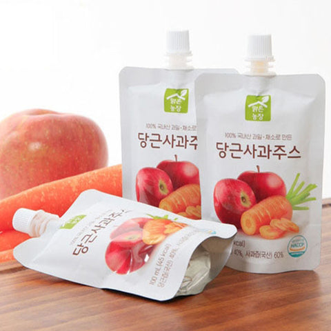 Korean Carrot Apple Juice 100% Domestic Ingredients Healthy Fruit & Vegetable Juice 100ml x 10 Packs