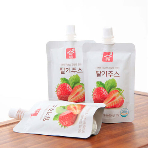 Clear Farm Strawberry Juice 100ml x 10 Packs – Korean Fresh Strawberry Drink