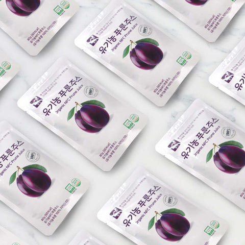 Korean 100% Organic Prune Juice – Natural Fiber-Rich Digestive Drink (80ml x 30 Packets)