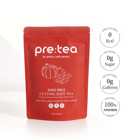 Pretea Cutting Shot Herbal Tea – Daily Wellness Support, 1.5g × 20 Tea Bags / 프리티 버닝티 컷팅샷