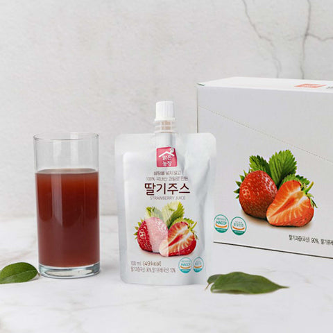 Clear Farm Strawberry Juice 100ml x 10 Packs – Korean Fresh Strawberry Drink