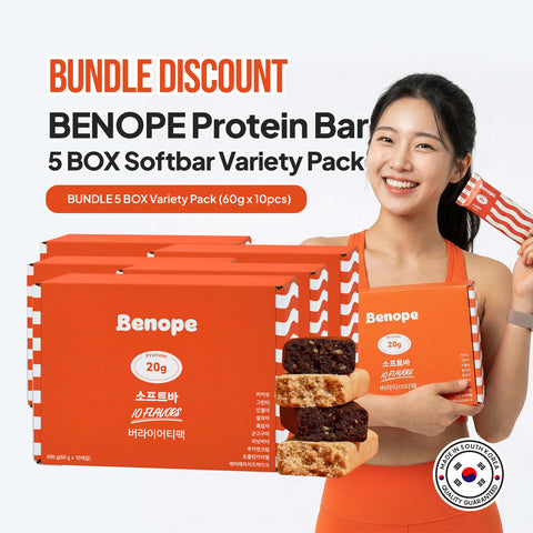 Benope Protein Soft Bar 10-Pack (60g Each) – Assorted High-Protein Soft Snack Bars / 베노프 소프트바 버라이어티팩