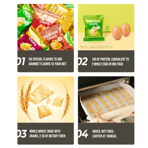 Fromeat Protein Chips Variety – High Protein Chips, 6 Flavor Assortment / 프롬잇 프로틴칩 단백질 보충 과자 간식
