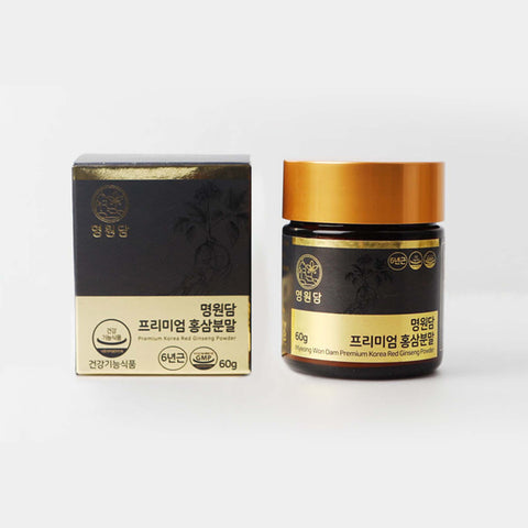 Premium Korean Red Ginseng Powder 60g | Single Pack Panax Ginseng Herbal Supplement / 명원담 프리미엄 홍삼분말