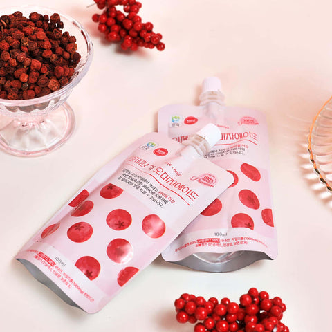 Omija Extract Drink 100ml Gift Set Omija miso 오미자, 五味子 Natural Korean Healthy Drink Hamper Gift / 프리미엄 오미자 에이드 주스
